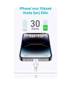 apple 322usb-c سفید SARJ/داده ها mfi برند Anker کد 1753782788