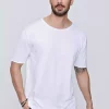 تیشرت بافتنی لخت پنبه ای یقه گرد سفید مردانه برند CHUBA کد 1753698663