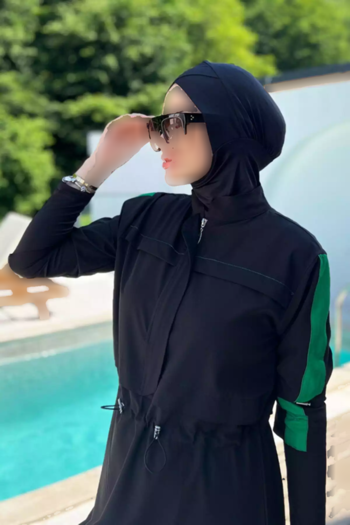 مایو اسلامی پوشیده اسپرت کامل لاکرا 4578مشکی نقره ای برند Remsa Mayo کد 1753763473