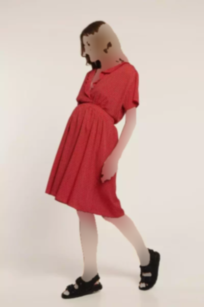 پیراهن مت قرمز بارداری برند Lyn Mama کد 1753850532