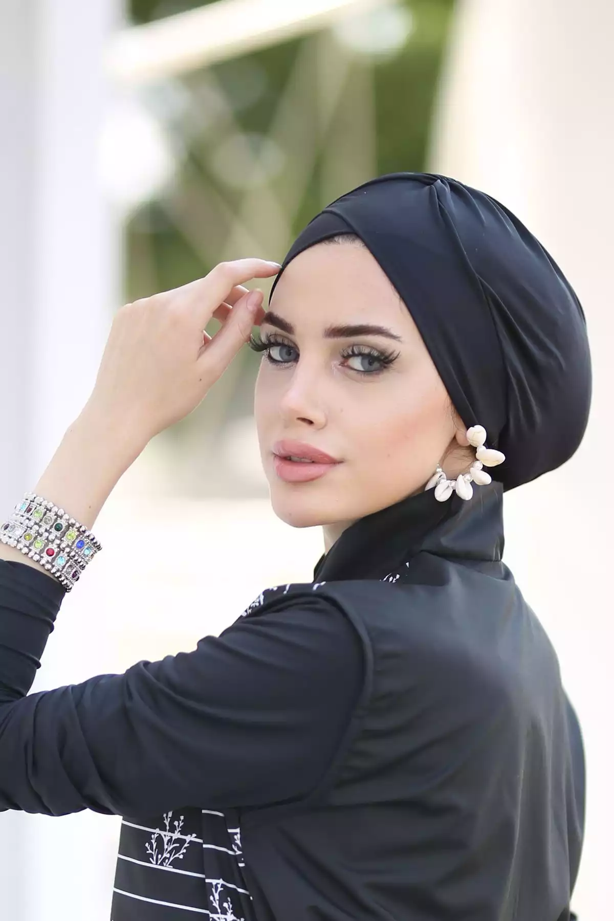 سربند ضربدری آبی چیندار دو طرفه مشکی برند Remsa Mayo کد 1753760532