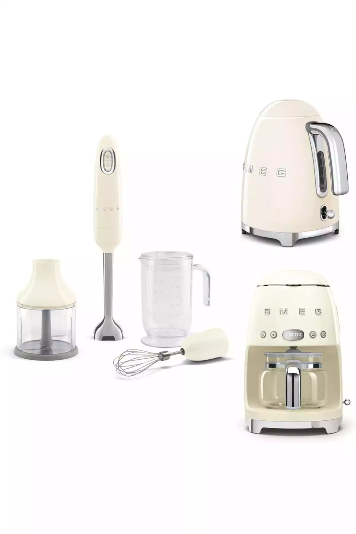 مخلوط کن دستگاه قهوهساز کرم ست دستی کتری-فیلتر برند Smeg کد 1753486265