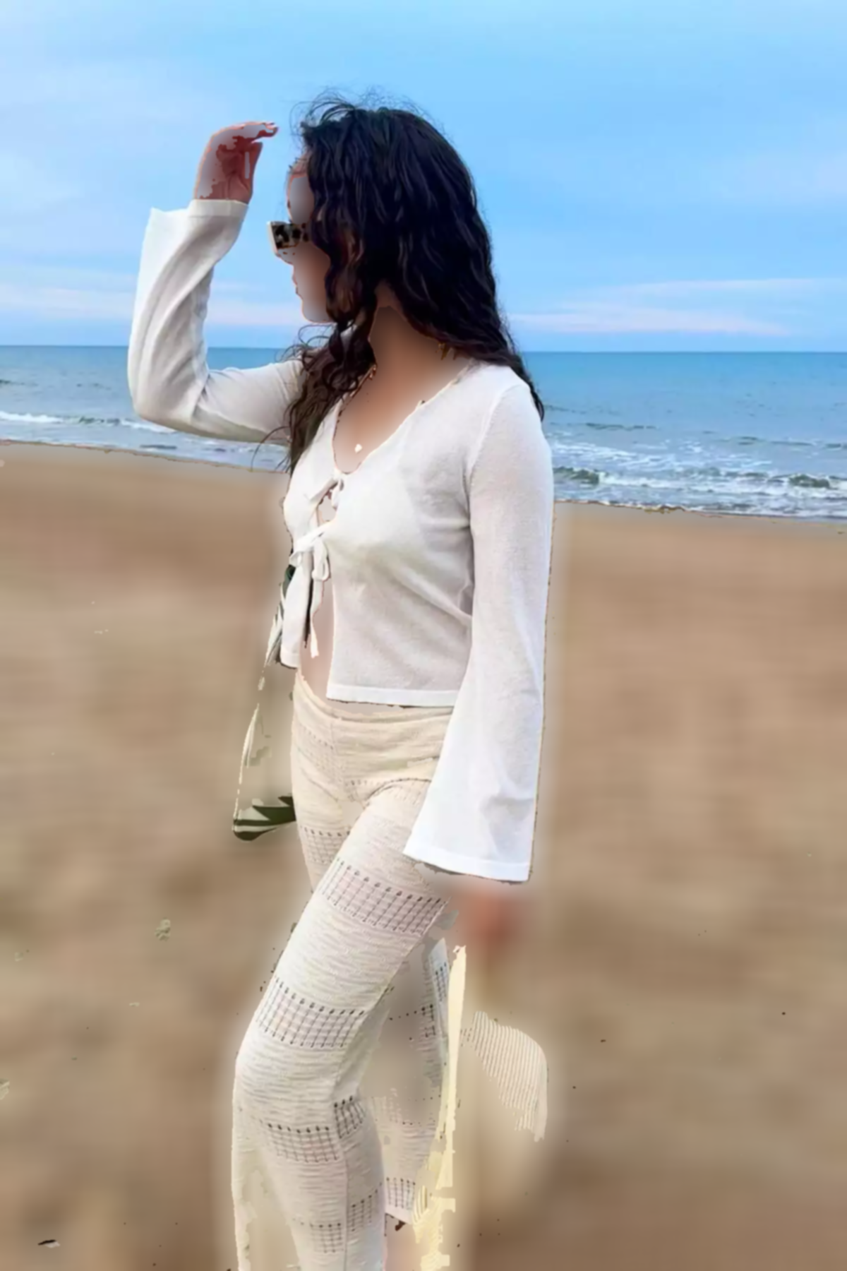 بلوز بافتنی از جلو بسته شدنی سفید استاندارد زنانه برند CHUBA کد 1753696273