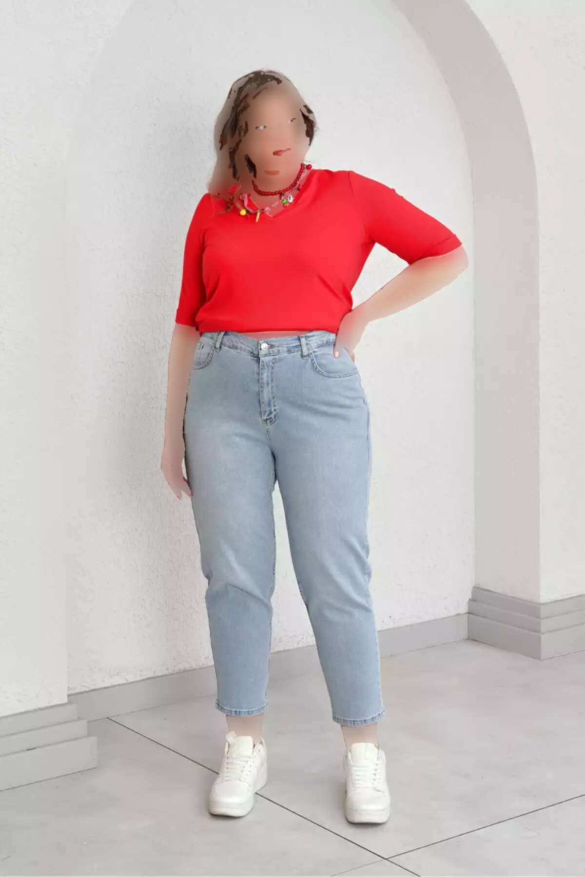 جین دور کمر بلند مام برند Büyük Moda کد 1753846873