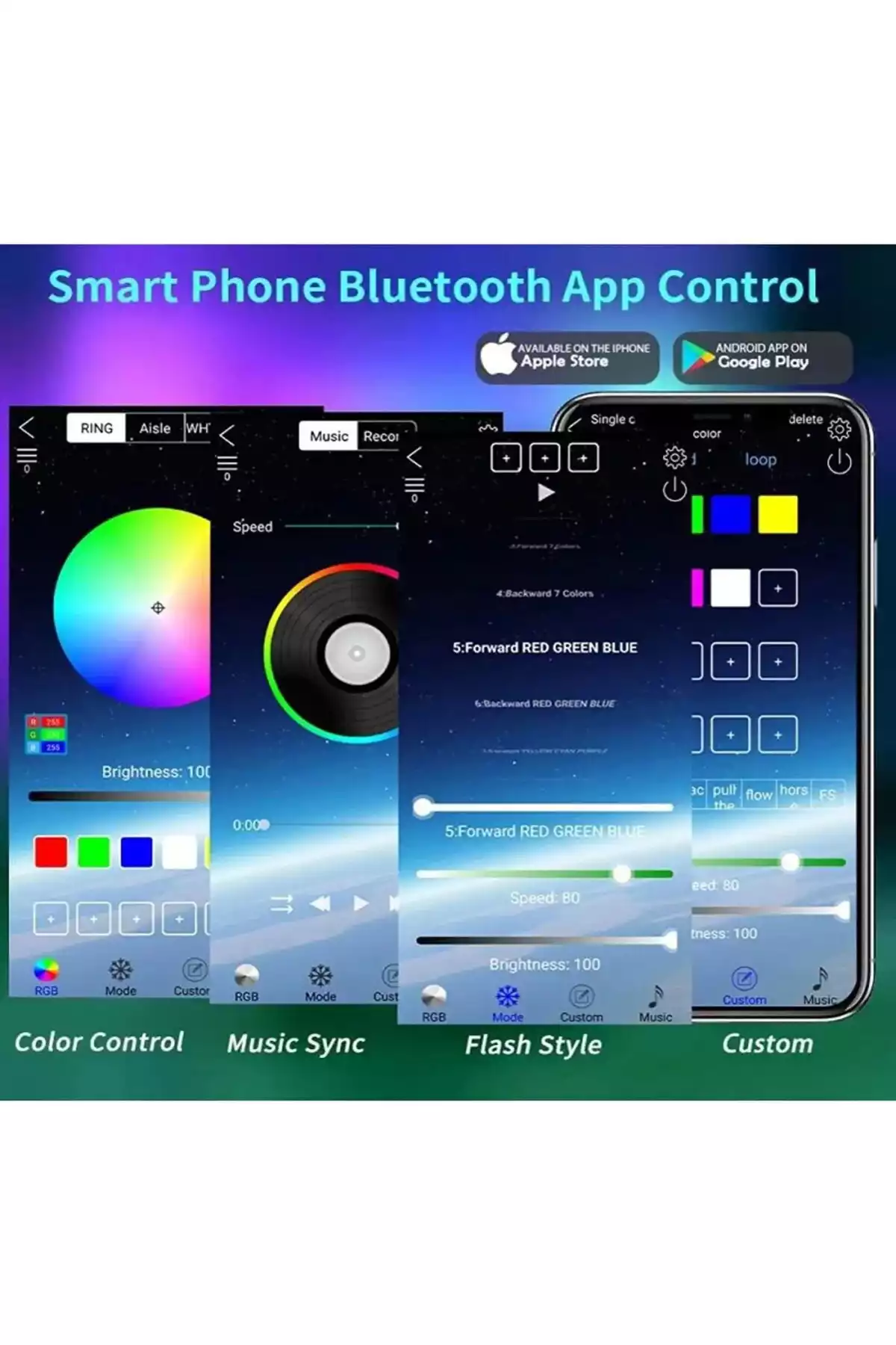 led کنترل دار نوار 100 پشت تلویزیون حساس به صدا اسمارت برند ALSHOP کد 1753587670