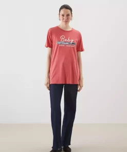 چاپی یقه گرد تیشرت بارداری برند LC Waikiki کد 1753936328