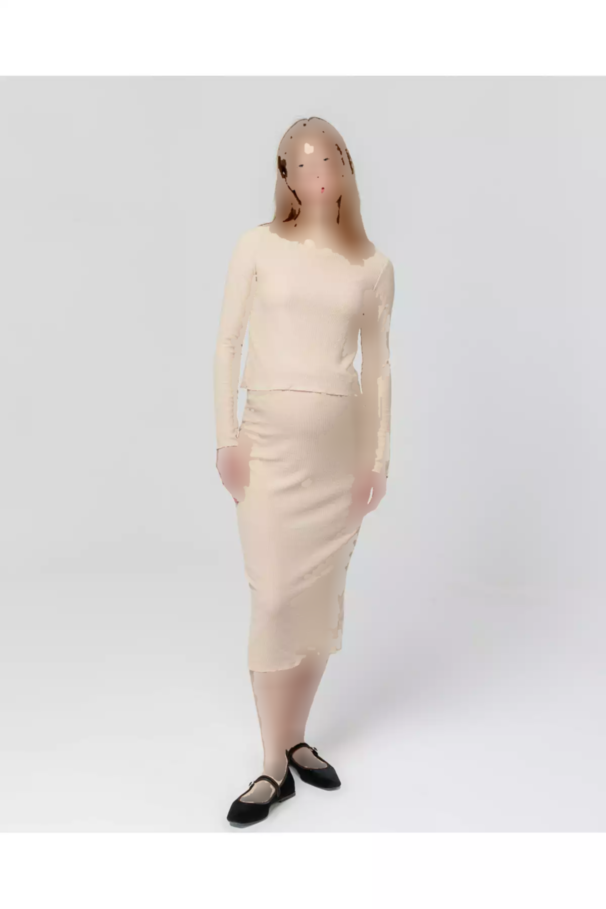 ست پیراهن دو بژ تکه جورج برند Lyn Mama کد 1753854073