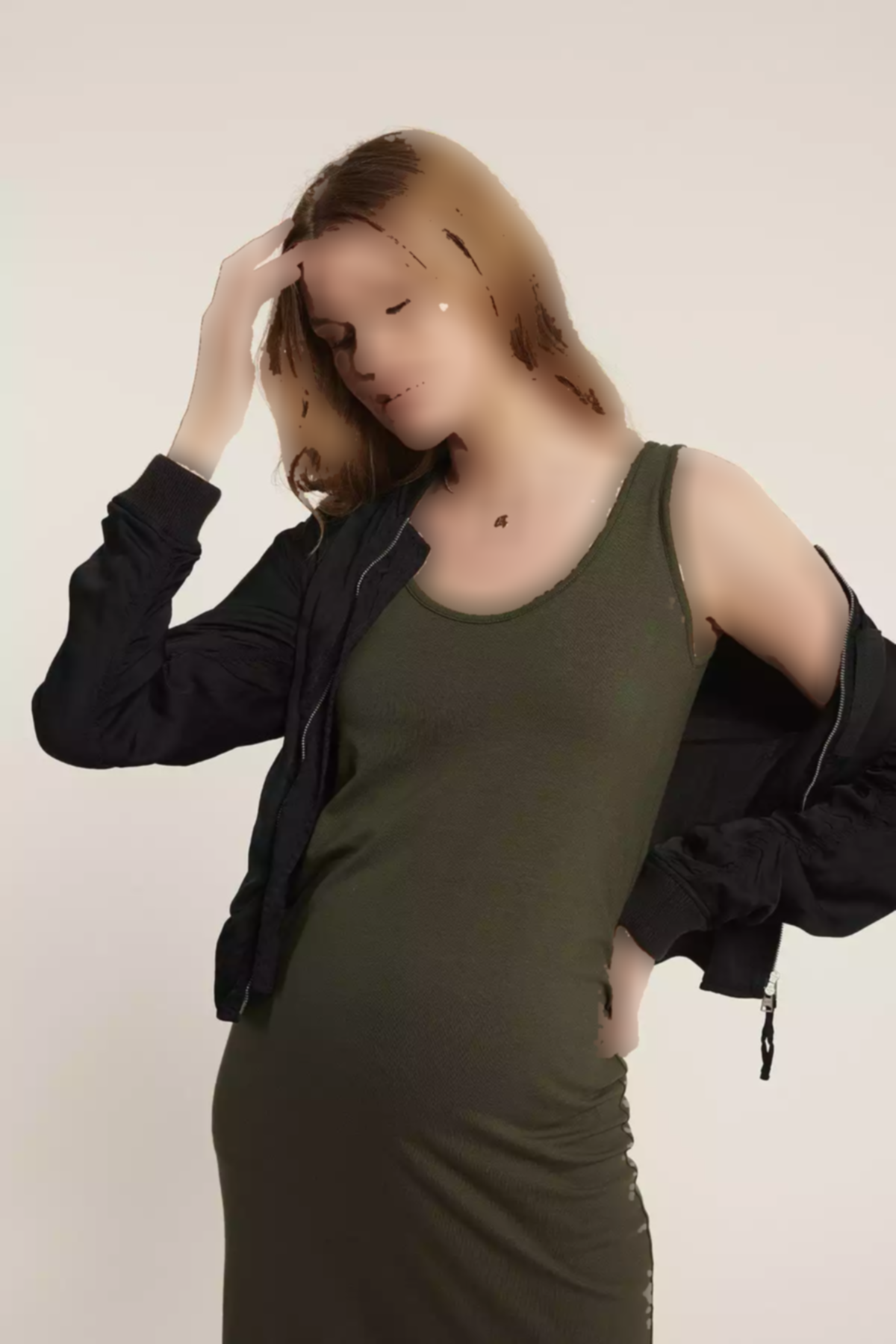 پیراهن مدادی آستین کوتاه یشمی بارداری علّی برند Lyn Mama کد 1753854131