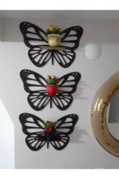ست قفسه دیواری تزئینی پروانه مشکی برند ALSHOP کد 1753576572