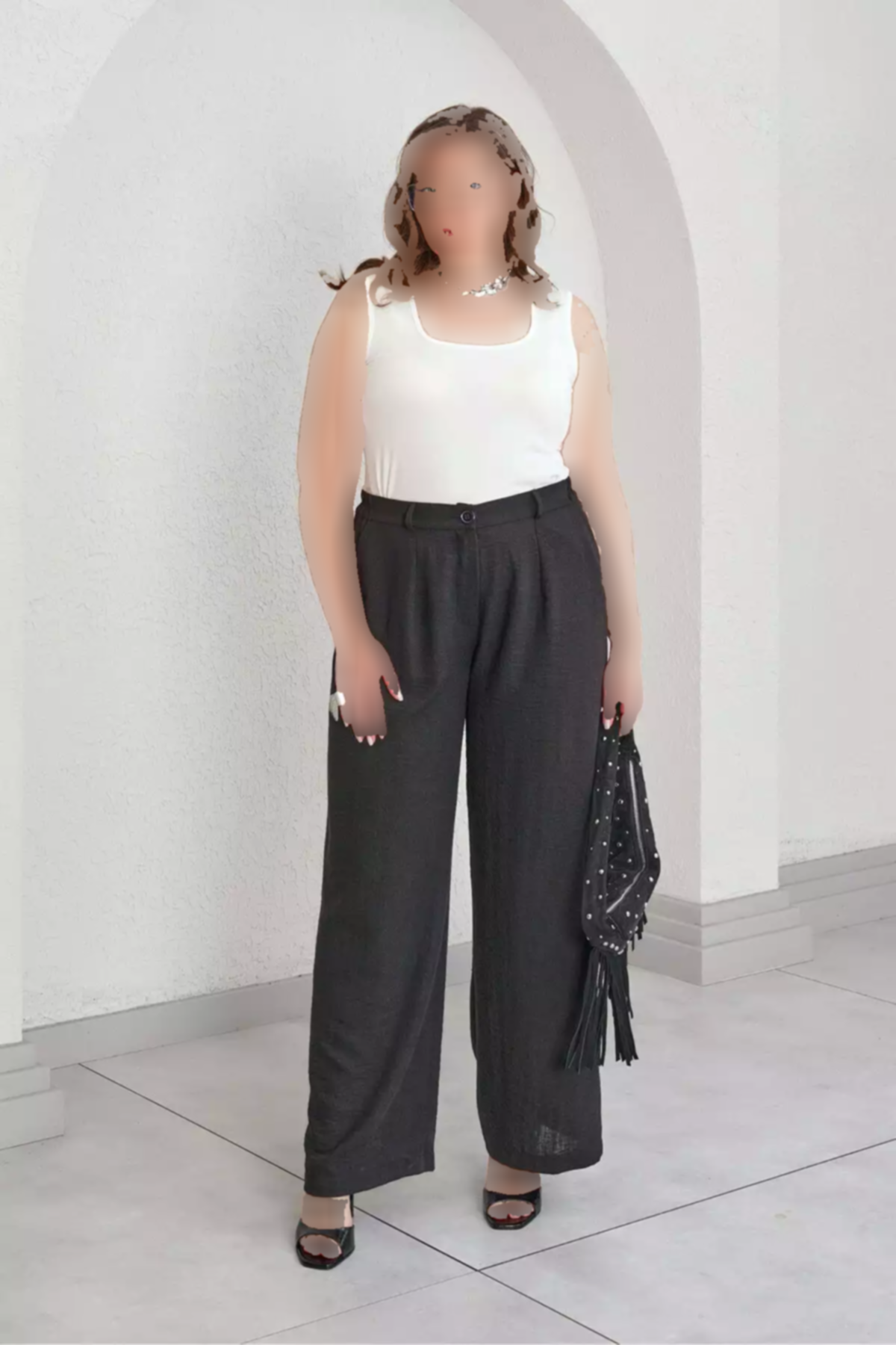 کتان پاچه گشاد بافتنی شلوار برند Büyük Moda کد 1753840271