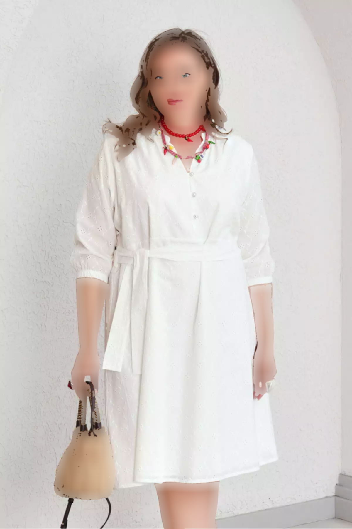 پیراهن پنبه گلدوزی شده برند Büyük Moda کد 1753840273