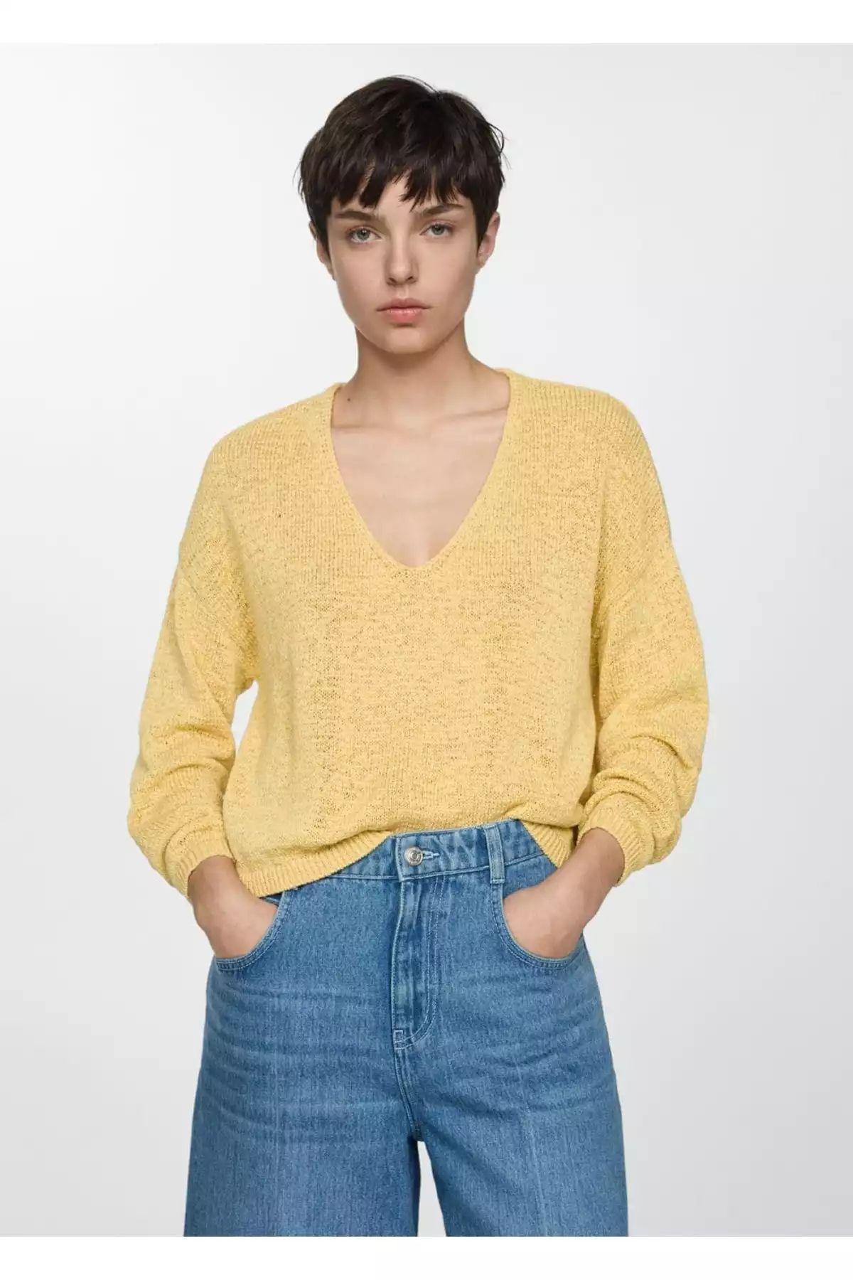 پلیور بافتنی یقه هفت برند MANGO کد 1753003865