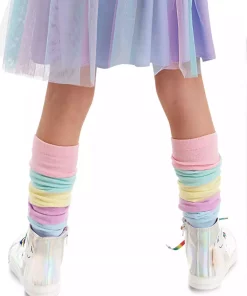 ساق پوش راهراه آبی صورتی دخترانه برند Denokids کد 1753824667