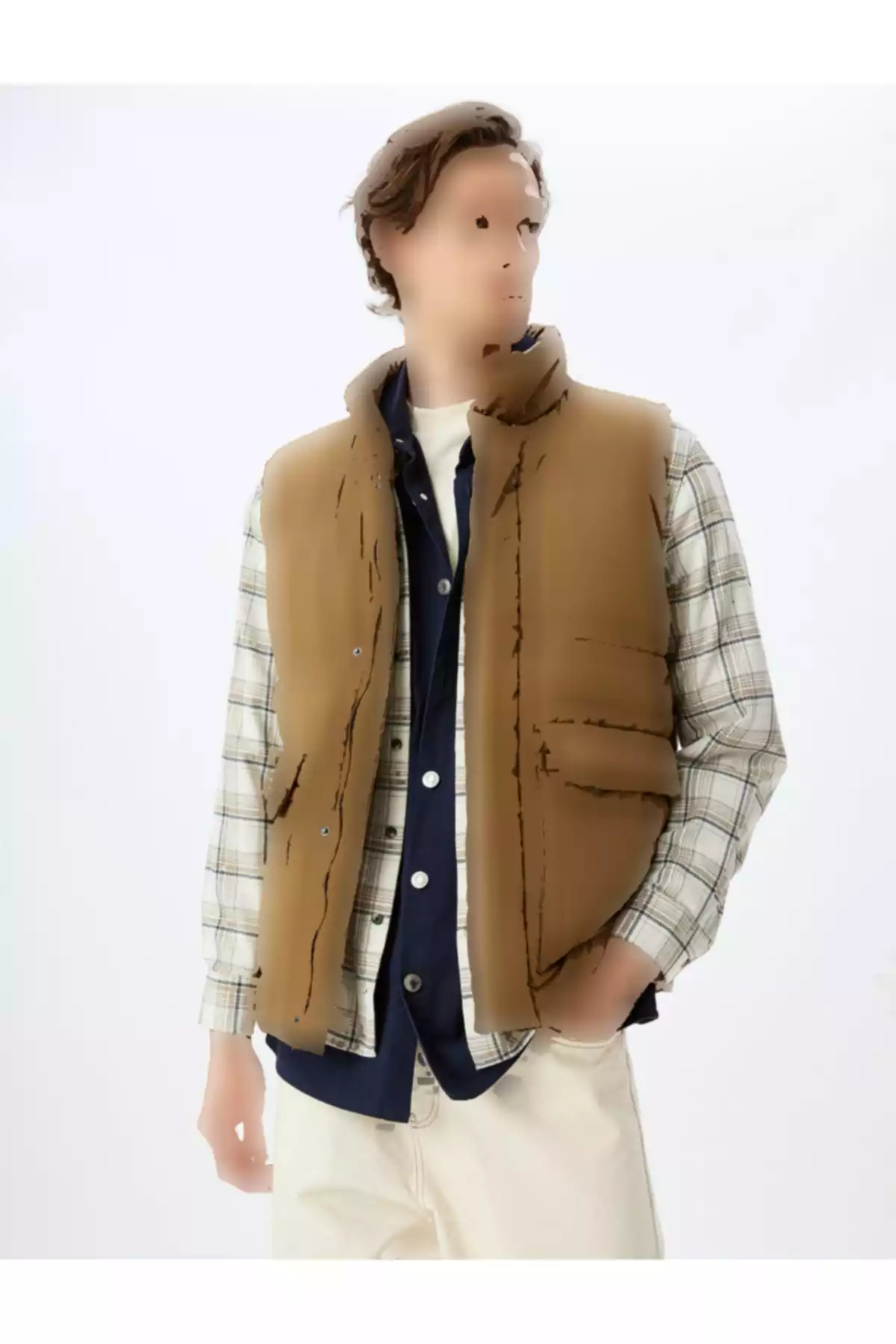 جلیقه اسلیم فیت پفدار یقه ایستاده طرحدار جیبدار دربدار برند Koton کد 1753305671