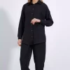 ست پایین قالب بالا راحت گشاد کتان مشکی زنانه برند Bigdart کد 1753600927