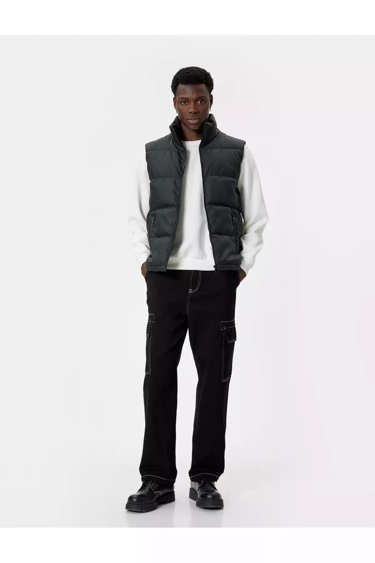 جلیقه اسلیم فیت یقه ایستاده پفدار برند Koton کد 1753278075