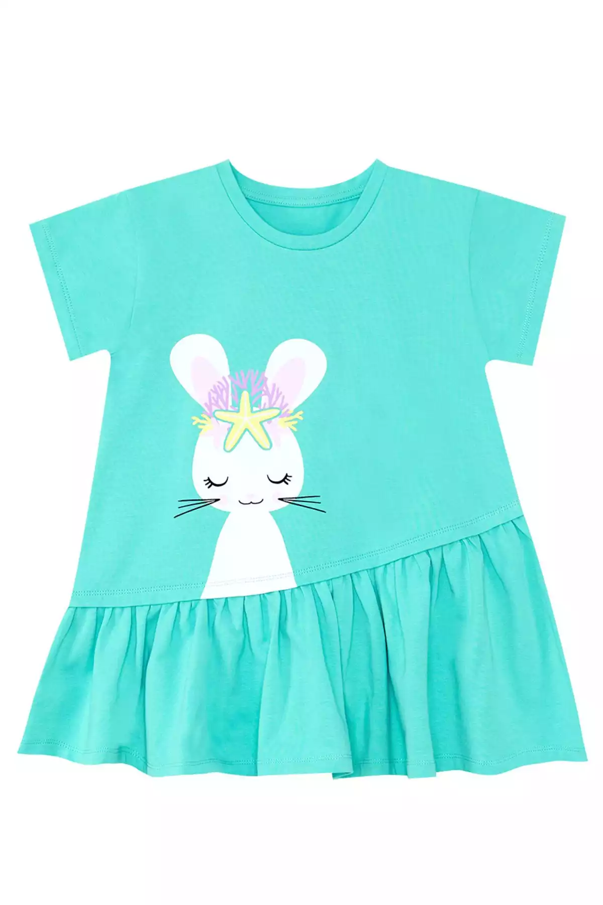 ست تایت تیشرت چیندار تابستانی آبی دخترانه برند Denokids کد 1753832527