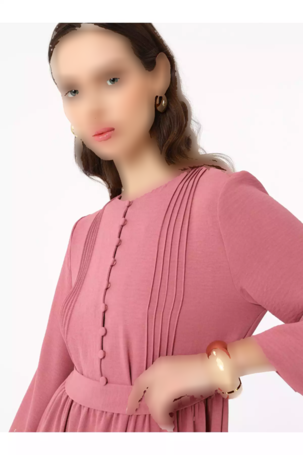 پیراهن دکمهدار طرحدار رنگ گل رز تیره روکش برند Refka کد 1753726866