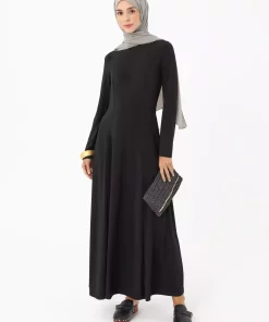 پیراهن پارچه یقه دار گرد رفکا مشکی برند Refka کد 1753361526