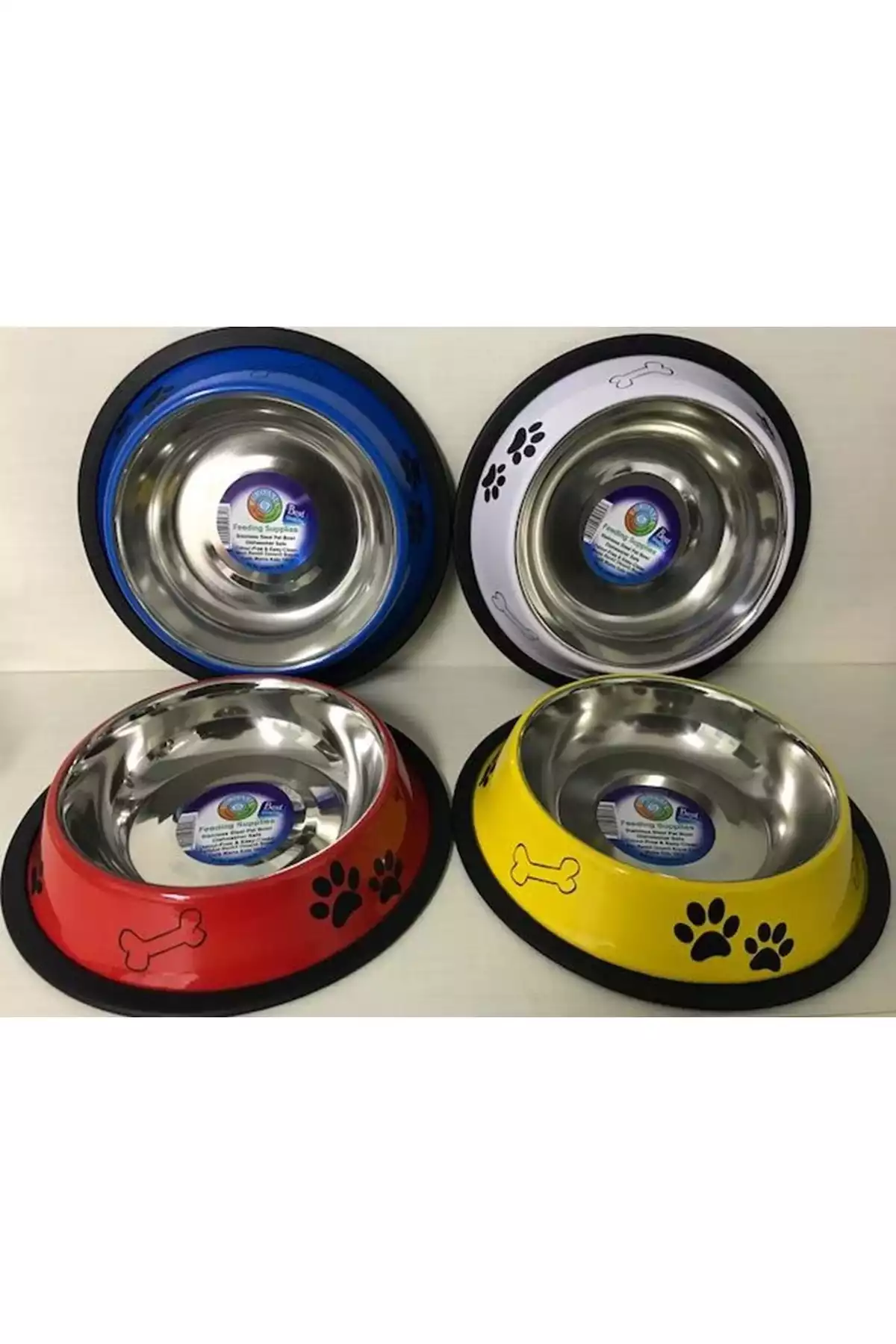 ظرف لژدار فولادی 80 لیز نمیخورد سگ رنگی زرد برند Pet Pretty کد 1753796588