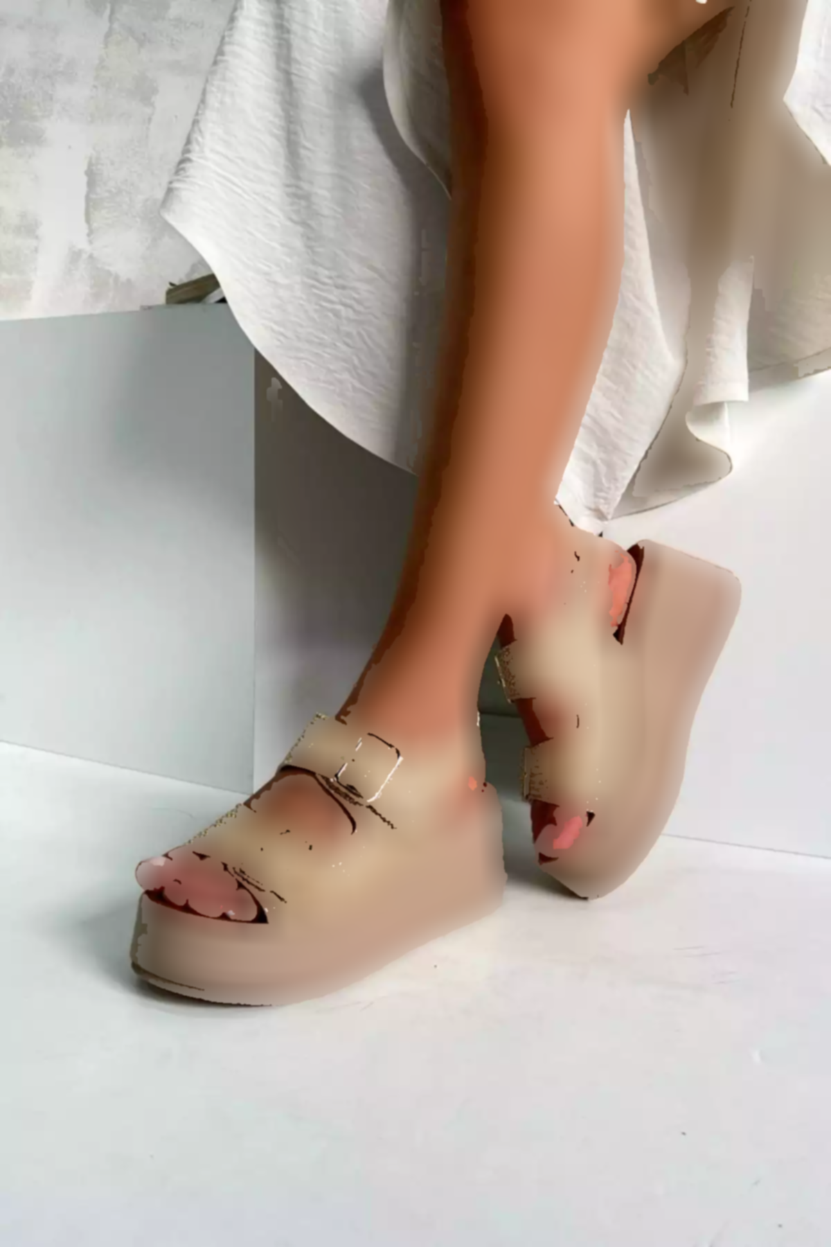 صندل لژدار حصیری بژ زنانه برند inizio کد 1753716666