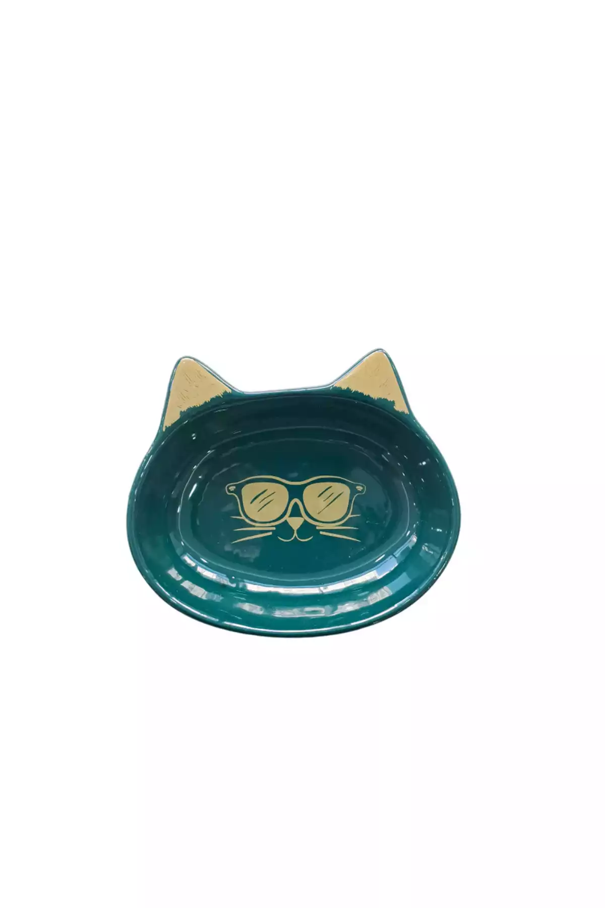 ظرف سرامیک گربه سبز عمیق برند Pet Pretty کد 1753796592