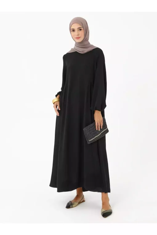 پیراهن برش گشاد طرح‎دار چیندار رفکا مشکی برند Refka کد 1753723330