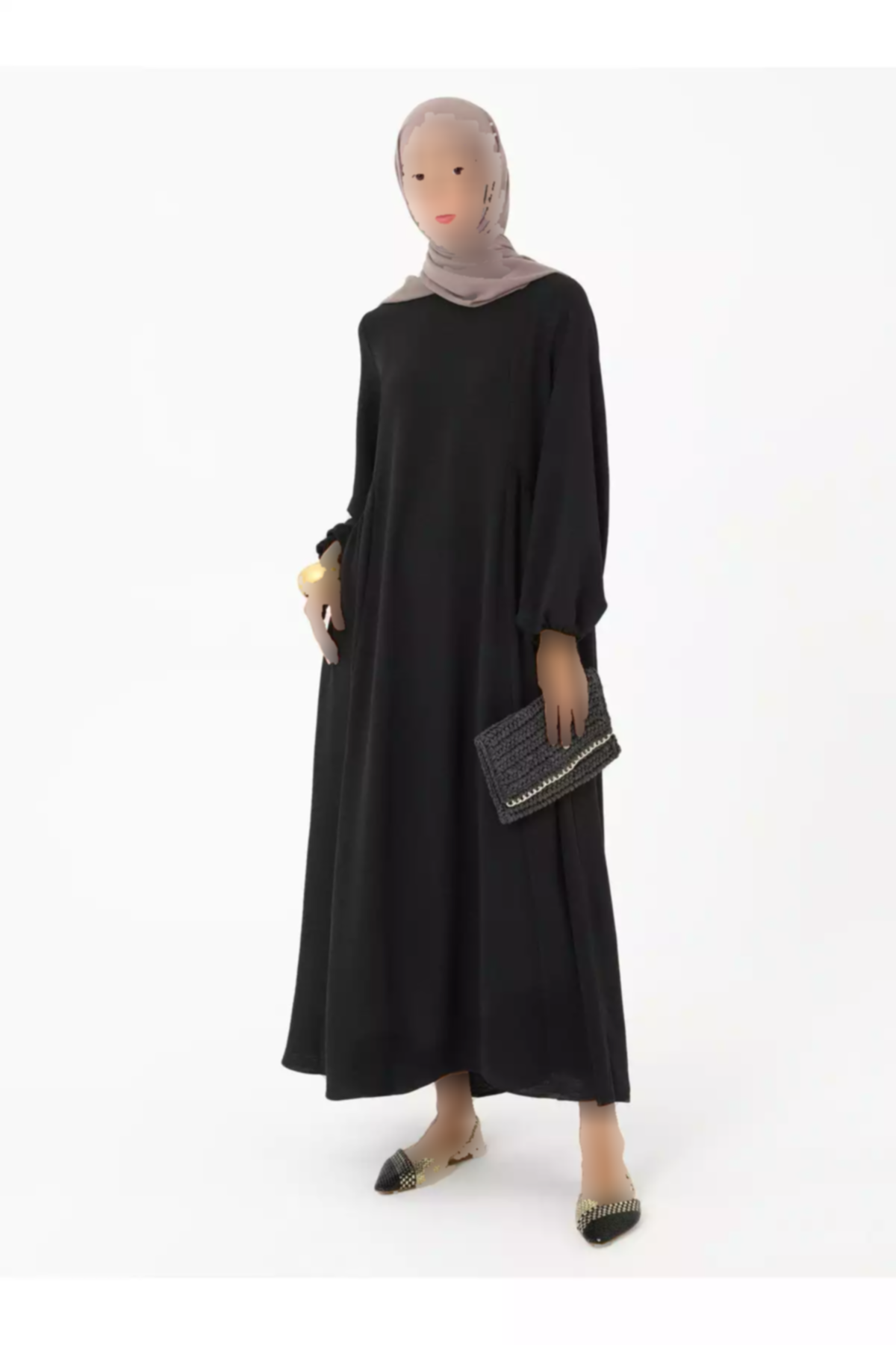 پیراهن برش گشاد طرحدار چیندار رفکا مشکی برند Refka کد 1753723330