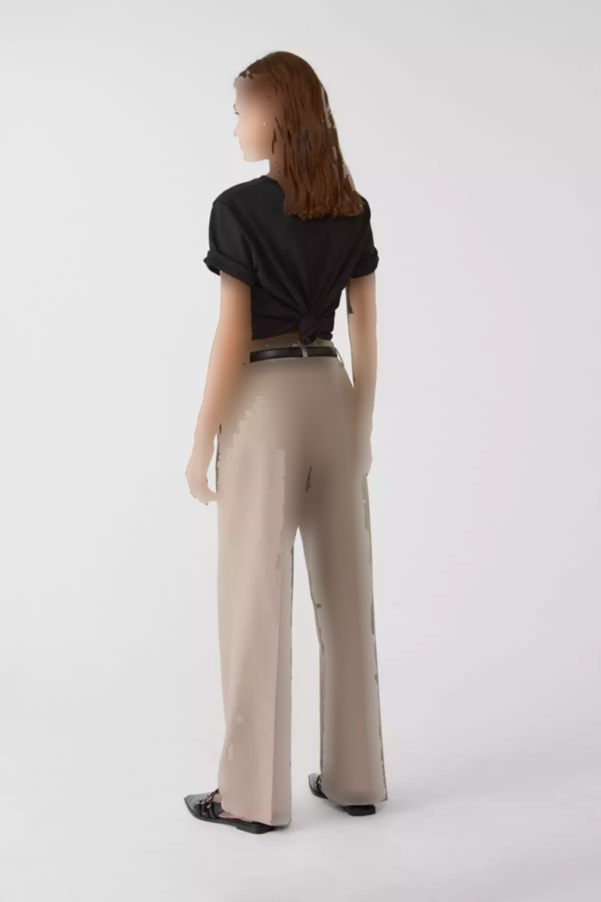پارچه صاف کمربنددار شلوار راحت برند Stradivarius کد 1753351944