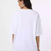 ساده شانه باز افتاده یقه گرد سفید رفکا تیشرت زنانه برند Refka کد 1753723270