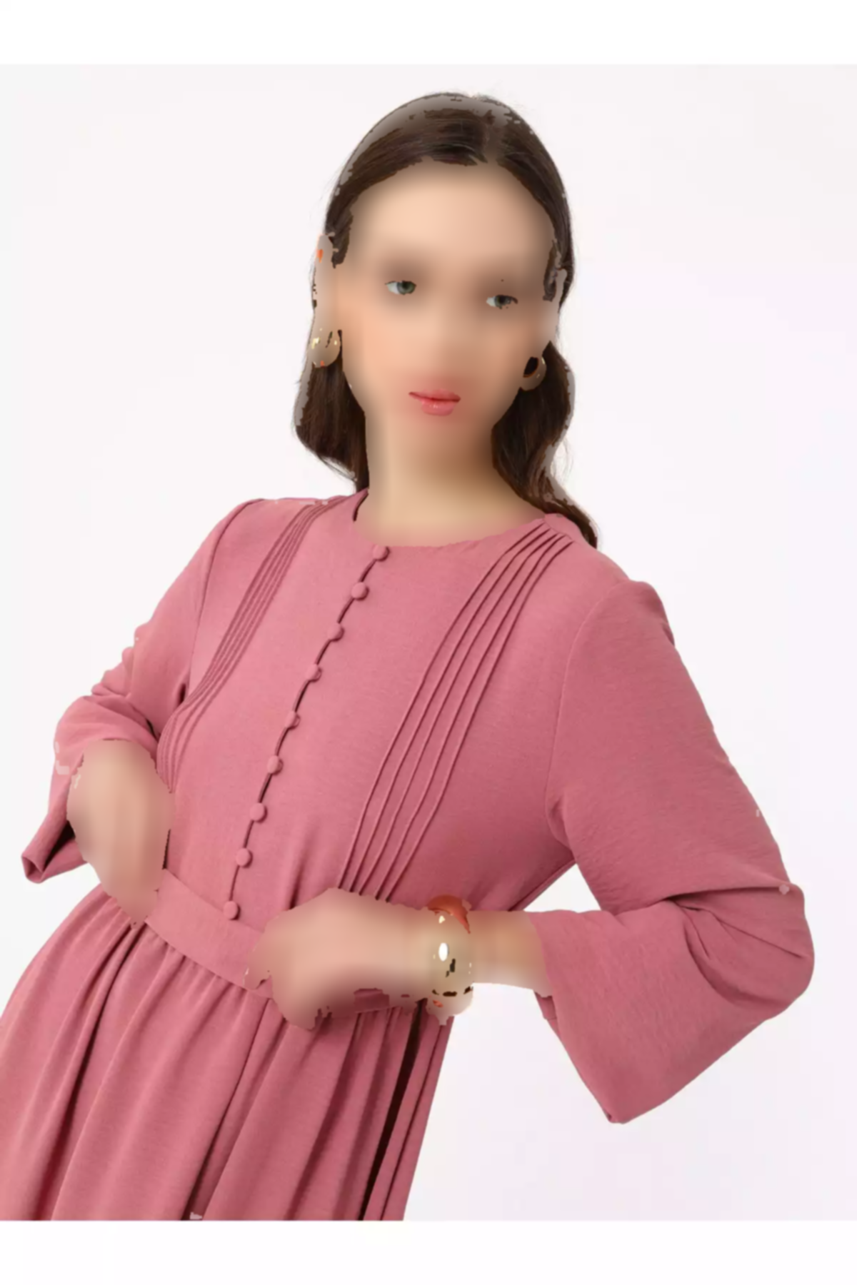 پیراهن دکمهدار طرحدار رنگ گل رز تیره روکش برند Refka کد 1753726866