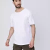 تیشرت بافتنی لخت پنبه ای یقه گرد سفید مردانه برند CHUBA کد 1753698663