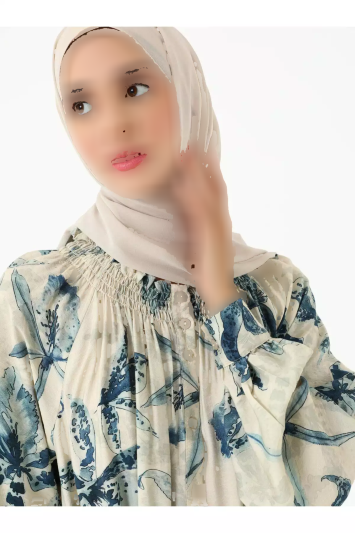 پیراهن یقه طرحدار آبی رفکا برند Refka کد 1753720986