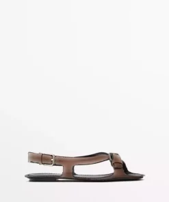 صندل ساده سگک دار چرم برند Massimo Dutti کد 1753260792