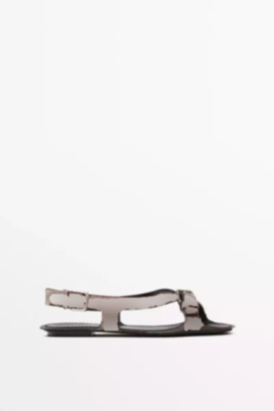 صندل ساده سگک دار چرم برند Massimo Dutti کد 1753260792