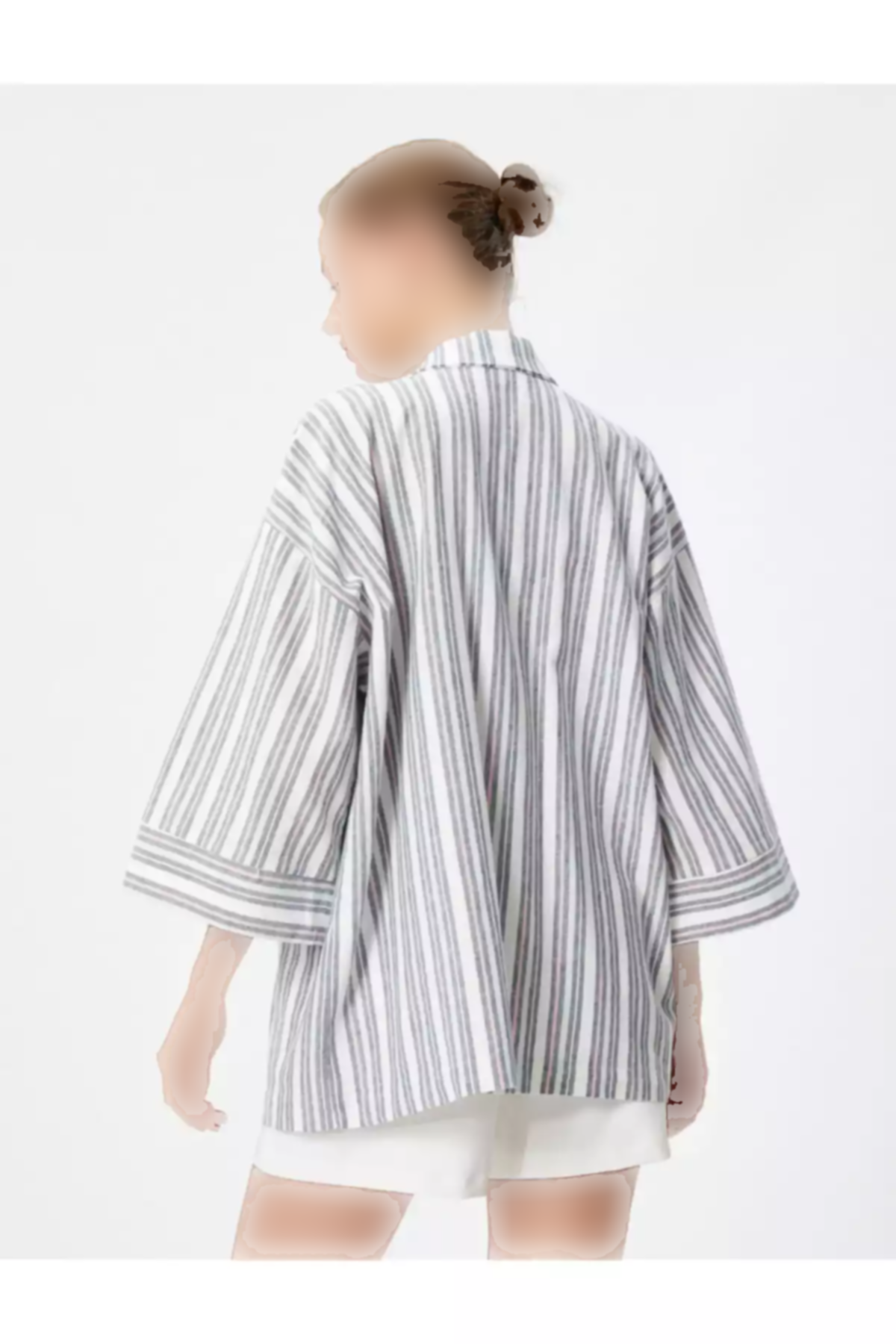 کیمونو آستین دار کتان نیم طرحدار جیبدار برند Koton کد 1752763388