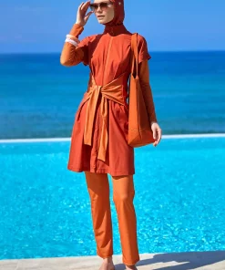 مایو اسلامی پوشیده کامل آب نارنجی تخلیه شد کمربند، برند Marina کد 1753525867