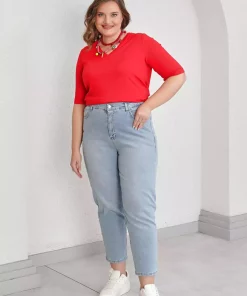جین دور کمر بلند مام برند Büyük Moda کد 1753846873