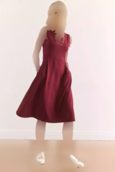 پیراهن جیب دار ساده کلوش زرشکی زنانه برند Olalook کد 1753677670