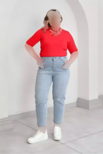 جین دور کمر بلند مام برند Büyük Moda کد 1753846873