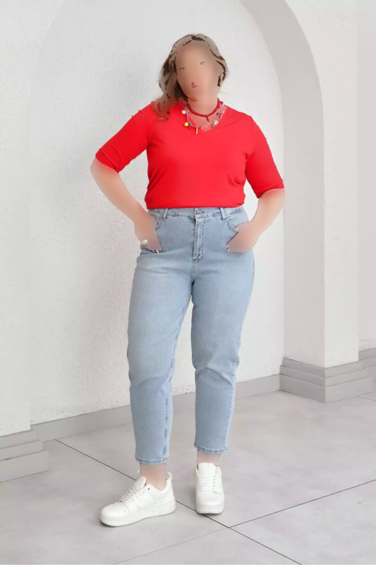 جین دور کمر بلند مام برند Büyük Moda کد 1753846873