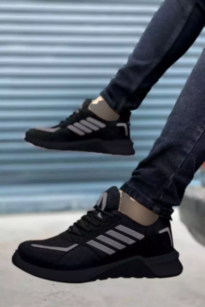 کفش اسپرت راه‎راه دودی مردانه مشکی برند BIG KING کد 1753627263