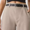 پارچه صاف کمربنددار شلوار راحت برند Stradivarius کد 1753351944
