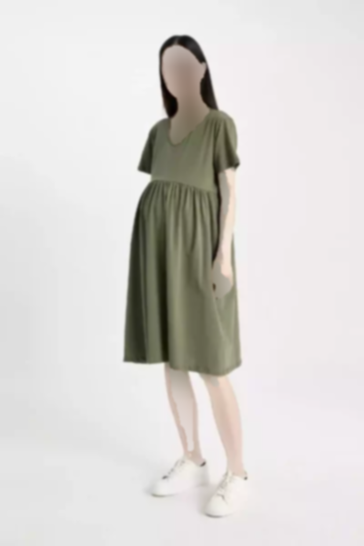 پیراهن متناسب قد آستین کوتاه بارداری برند Defacto کد 1752543731