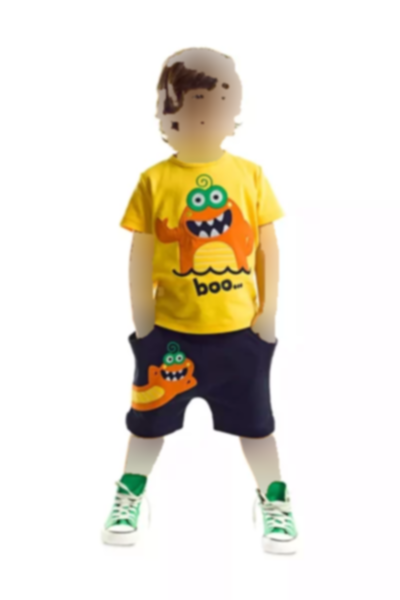 ست شلوارک تیشرت پسرانه هیولا برند Denokids کد 1753832529