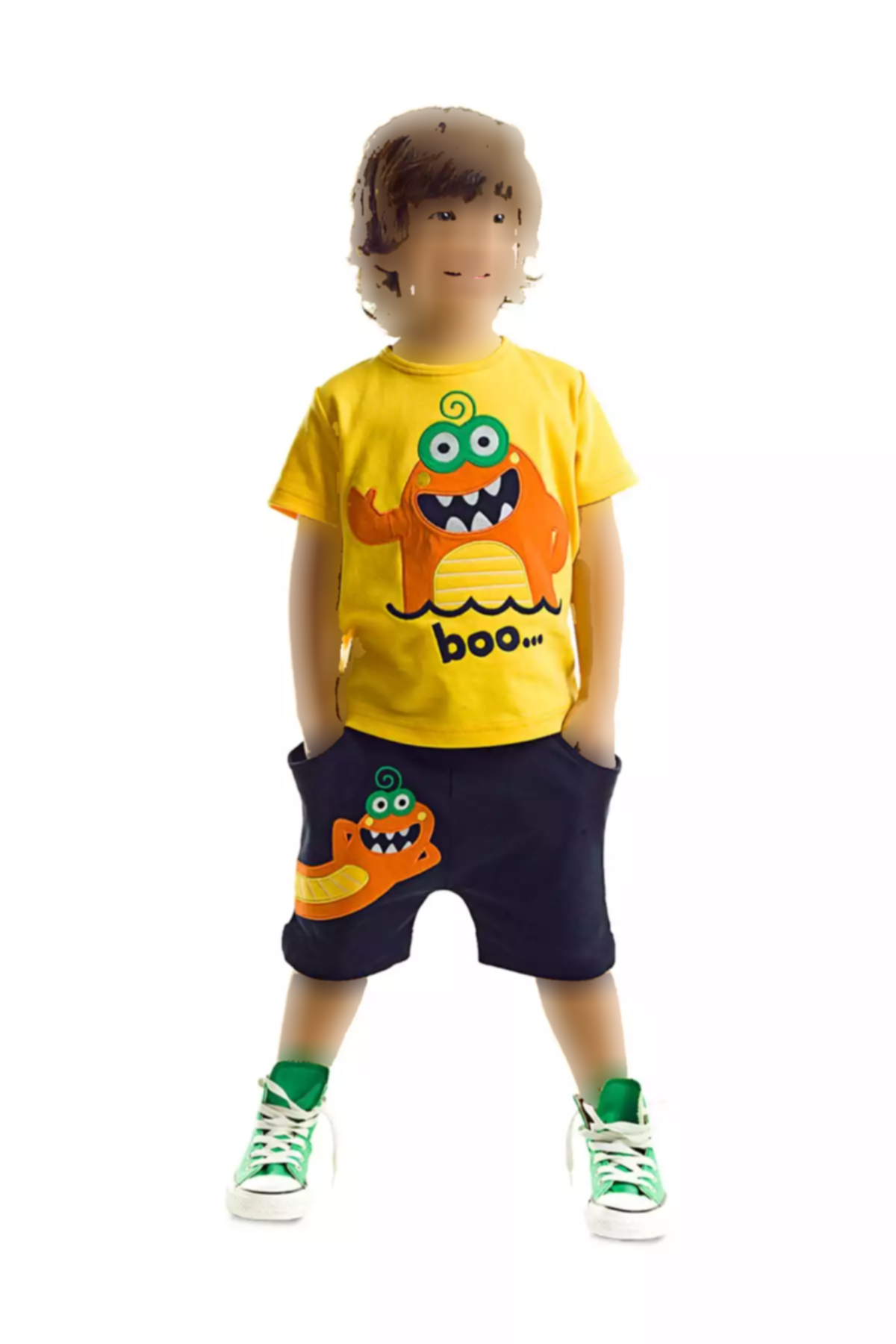 ست شلوارک تیشرت پسرانه هیولا برند Denokids کد 1753832529