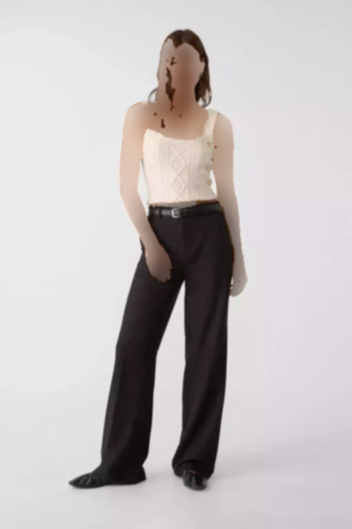 پارچه صاف کمربند‎دار شلوار راحت برند Stradivarius کد 1753361484