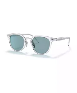 عینک بیضی کریستال پلاریزه استخوانی شفاف 49 برند Prada کد 1753731671