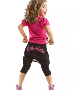 ست شلوارک تیشرت کشی گورخری دخترانه برند Denokids کد 1753823470