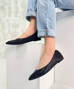 کفش عروسکی چرم اصل مشکی برند inizio کد 1753713663